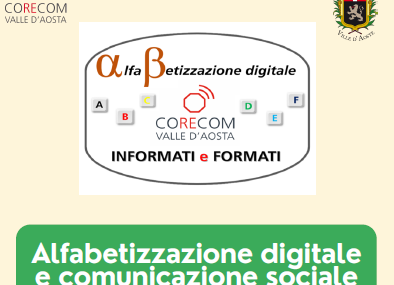 Progetto CoReCom Valle d'Aosta: "Alfabetizzazione digitale e comunicazione sociale" 